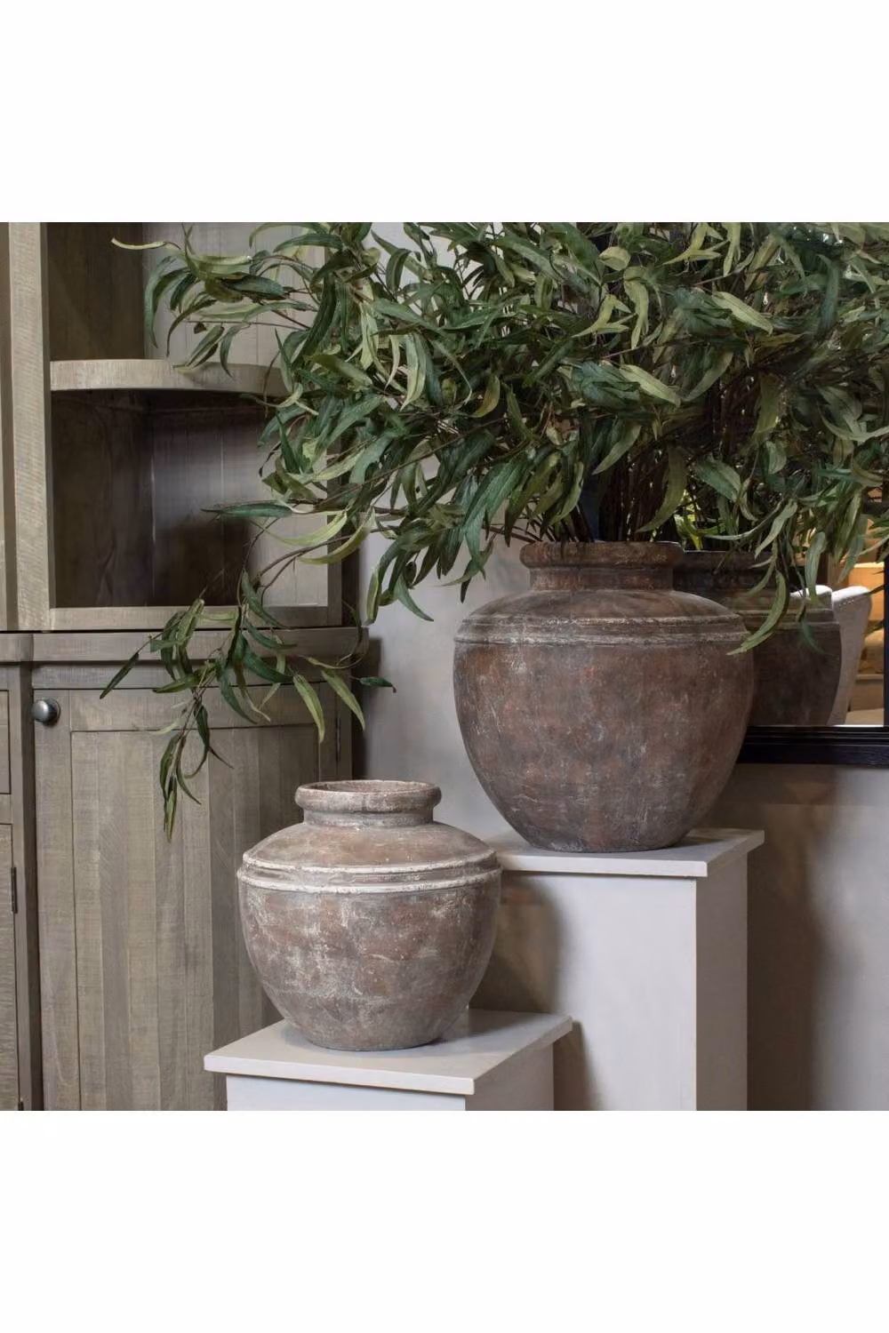 KDMD Siena Large Brown Ceramic Round Planter for Indoor Plants and Mediterranean Style Decor – 3