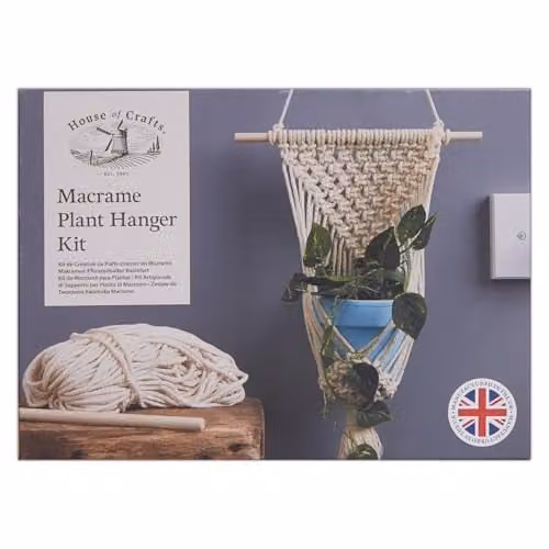 House Of Crafts Macrame Plant Hanger Single Craft Kit in Beige
