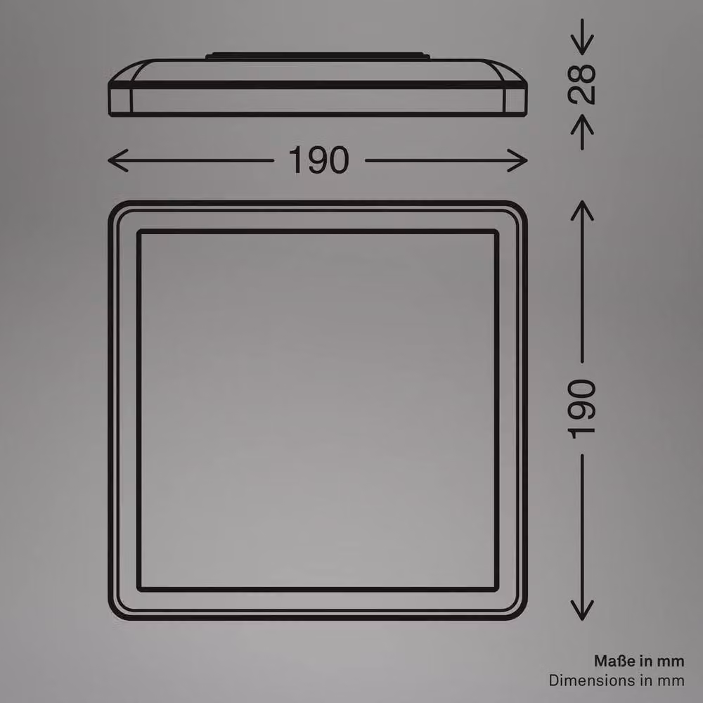 Briloner LED Square Ceiling Light, White, W/D/H: 19 x 19 x 3 cm – 7