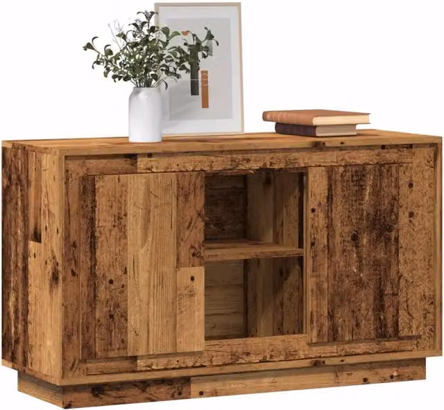 Berkfield Home Rustic Old Wood Sideboard in Brown, W/D/H: 102 x 35 x 60 cm