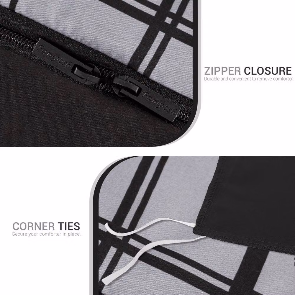 Pamposh Reversible Microfibre Duvet Cover and Pillowcase Set, Grey, W: 180 cm x D: 200 cm – 7