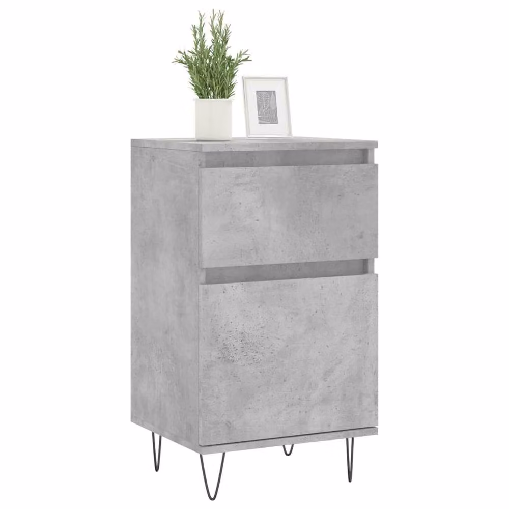 Berkfield Home Set of 2 Industrial Sideboards in Concrete Grey, W/D/H: 40 x 35 x 70 cm – 2