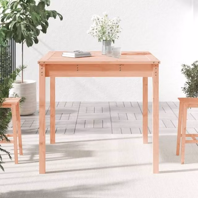 Berkfield Home Square Garden Table in Light Brown Solid Wood W/D/H: 82.5 x 82.5 x 76 cm – 1