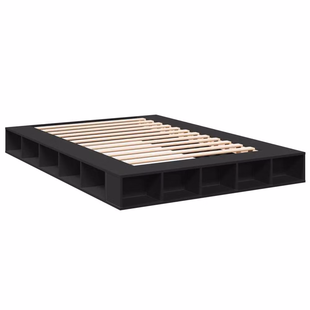 Berkfield Home Black Bed Frame with Side Compartments W: 160 cm, D: 200 cm – 3
