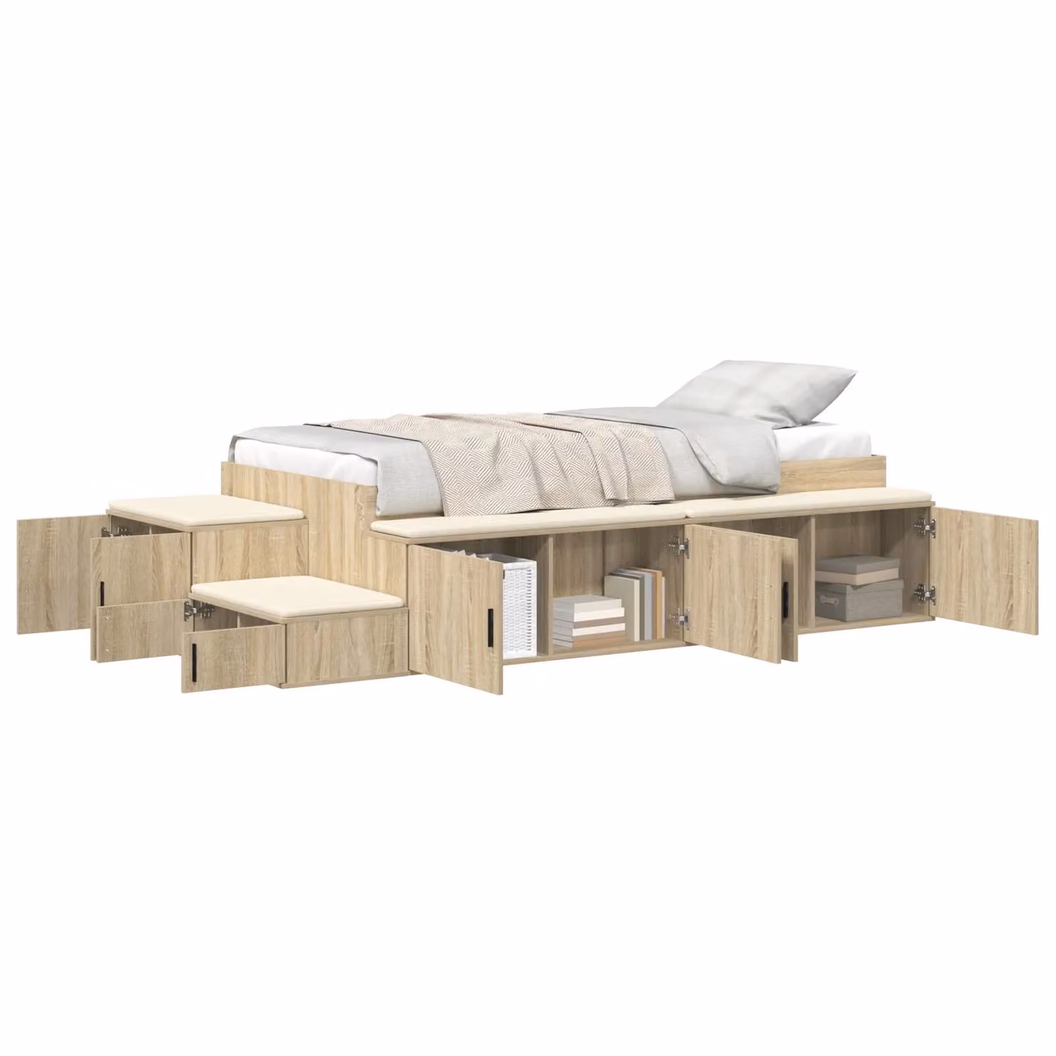 Berkfield Home Sonoma Oak Storage Bed Frame with Drawers, Beige, W/D/H: 80 x 200 cm – 2
