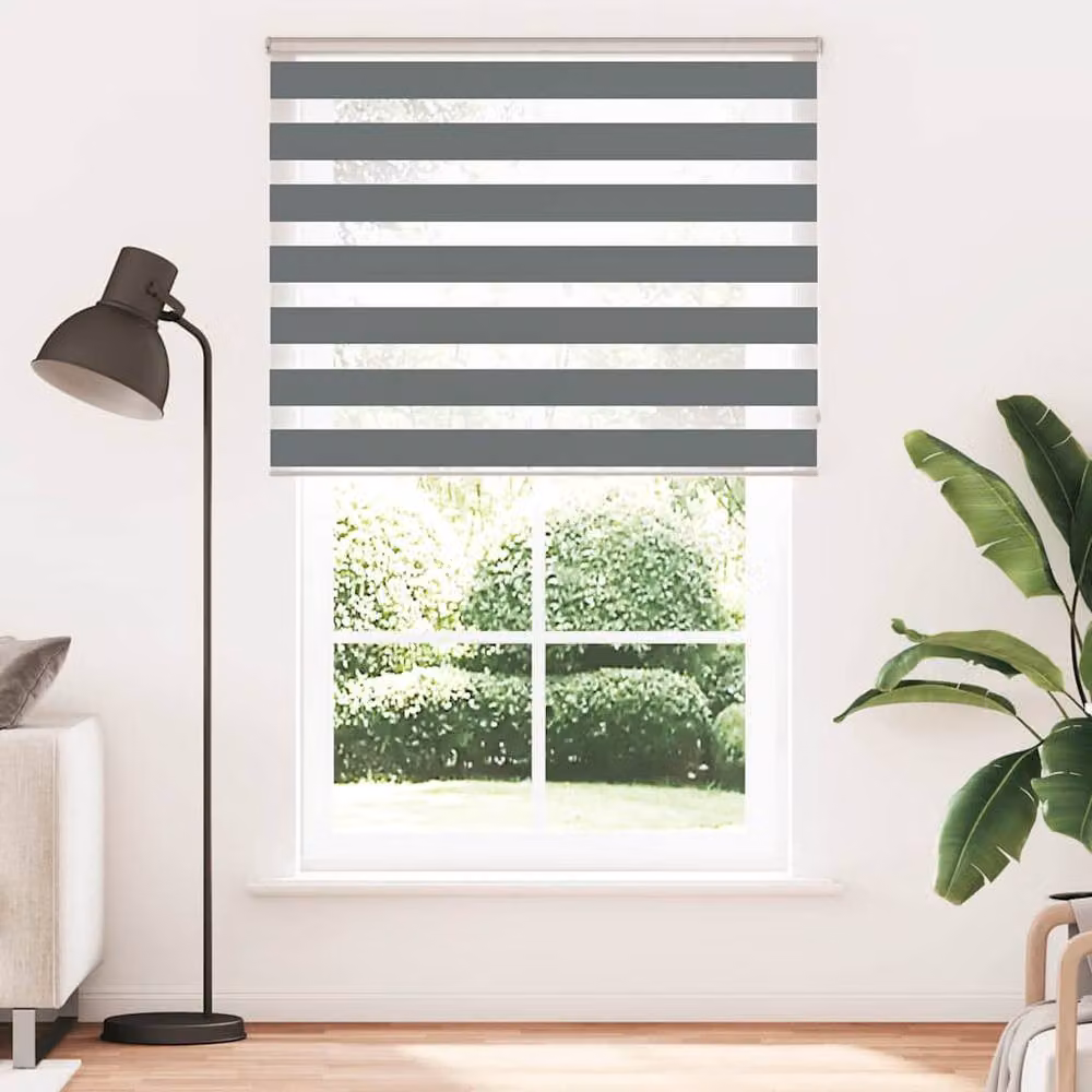 Berkfield Home Elegant Zebra Blind in Dark Grey, W: 145 cm, H: 200 cm – 3