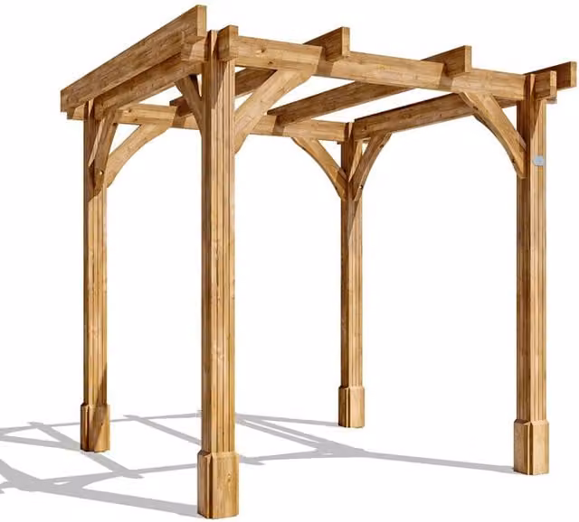 Dunster House Rustic Wooden Pergola in Brown