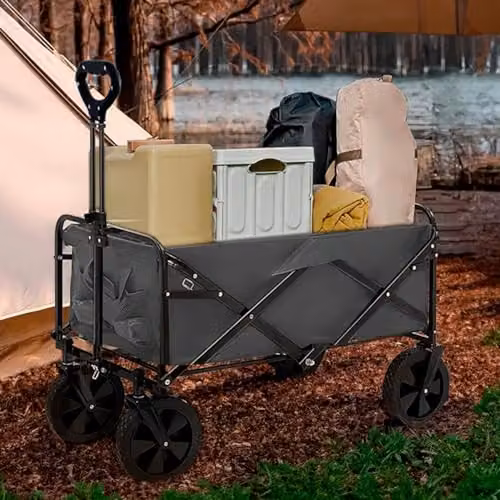 Neo Heavy Duty Large Capacity Foldable Collapsible Garden Trolley Cart in Grey, W/D/H: 88.0 x 75.0 x 46.0 cm – 3