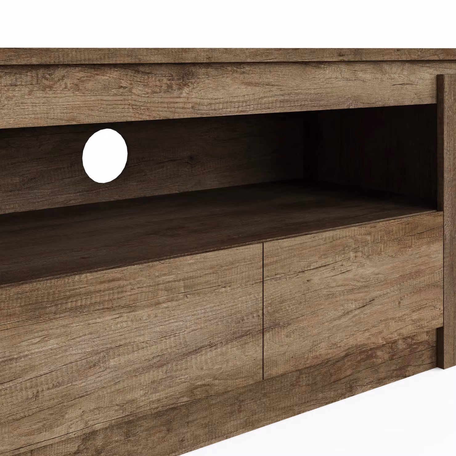 GFW Canyon Oak 2 Drawer Rustic Wood TV Unit in Brown – 6