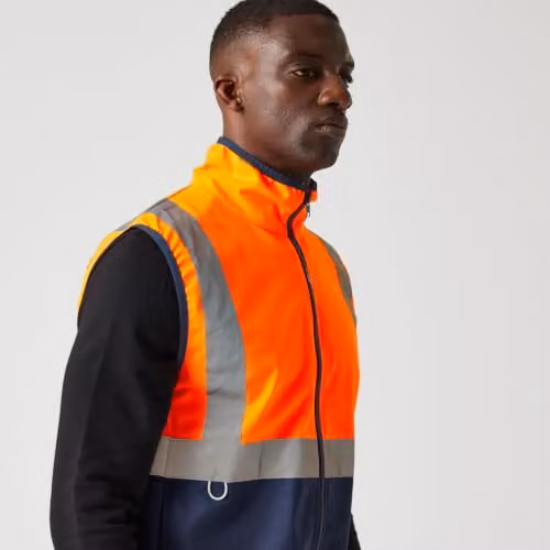 Regatta Men's Hi-Vis Class 1 Full Zip Polyester Vest in Orange and Blue, Size XL (EN ISO 20471) – 3