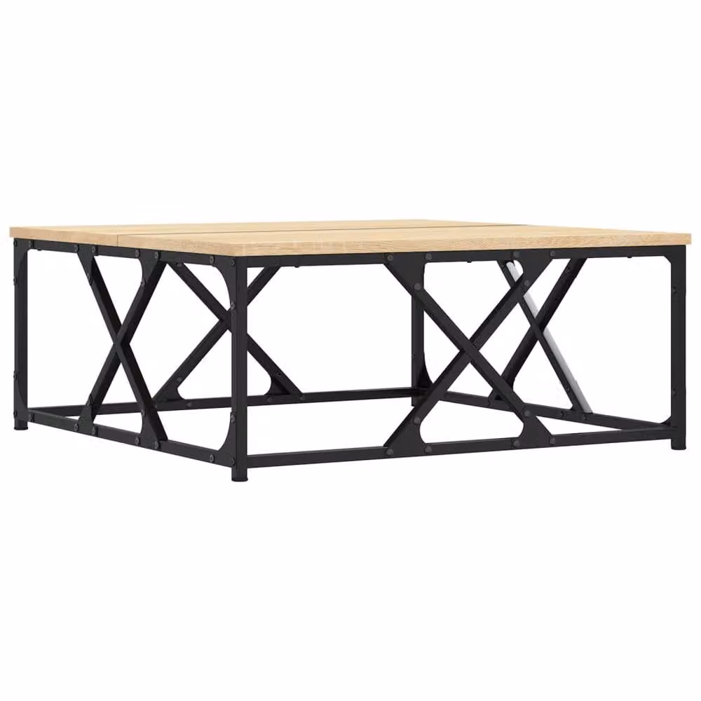 Berkfield Home Sonoma Oak Decorative Coffee Table in Light Brown, W/D/H: 70 x 70 x 30 cm – 2