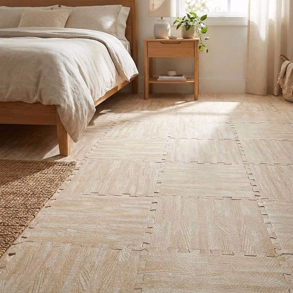 PAWNORA 20 Pack Interlocking EVA Floor Mat Tiles in Natural, W/D: 30 x 30 cm – 2