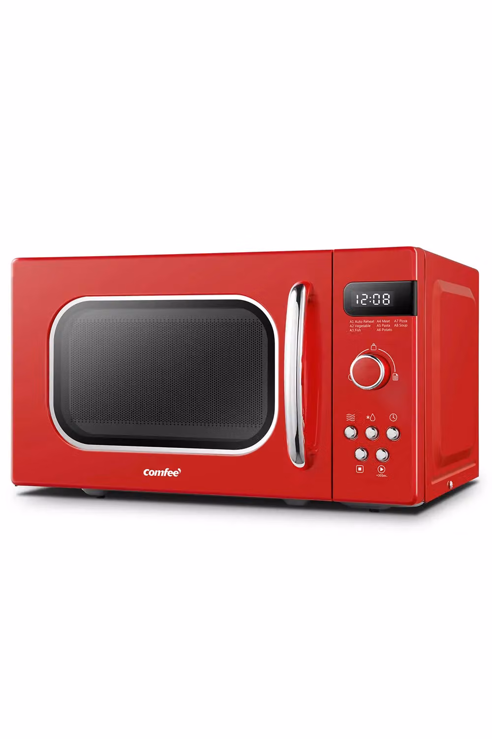 Living and Home Retro Style 20L Solo Microwave Oven, 800W, Light Red – 3