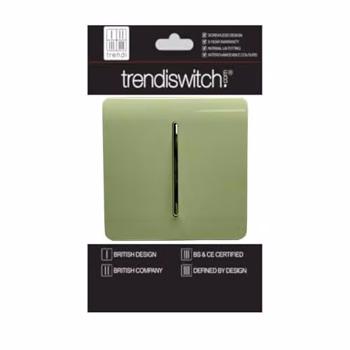 Trendi 1 Gang 3 Way Intermediate 10 Amp Rocker Light Switch in Moss Green – 2