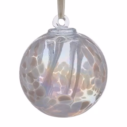 Sienna Glass White Round Hanging Spirit Ball, Diameter: 15 cm – 2