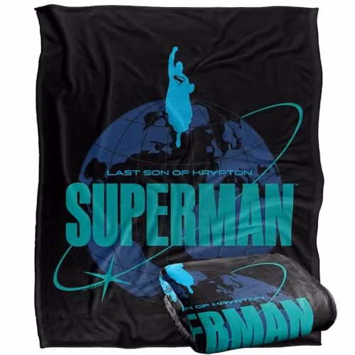 Warner Bros. Superman 2025 Round The World Super Soft Silky Touch Fleece Throw Blanket, Multicolour, W: 152 cm, D: 127 cm – 1