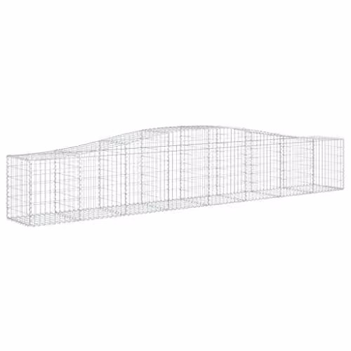 vidaXL 20-piece Arched Gabion Baskets in Silver Galvanised Steel, W/D/H: 400 x 50 x 60/80 cm – 1