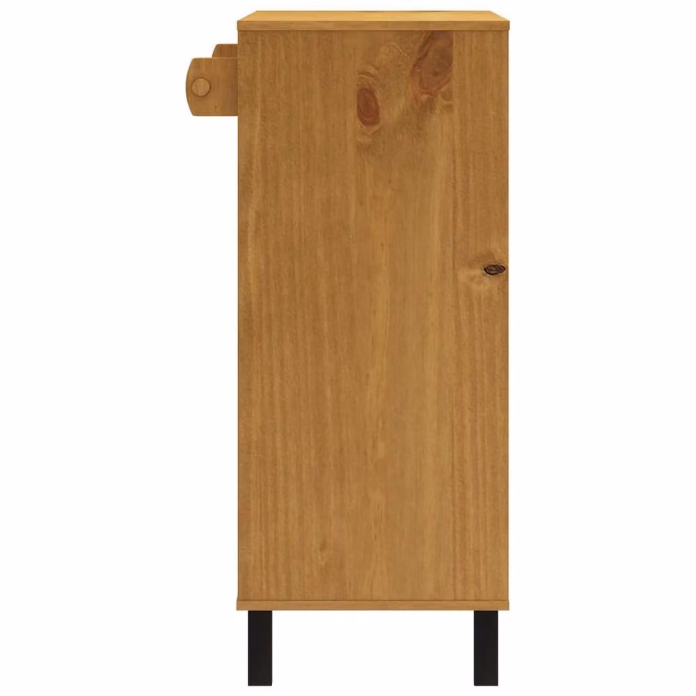 Berkfield FLAM Rustic Solid Wood Pine Home Bar Table in Brown, W/D/H: 92 x 45 x 110 cm – 5