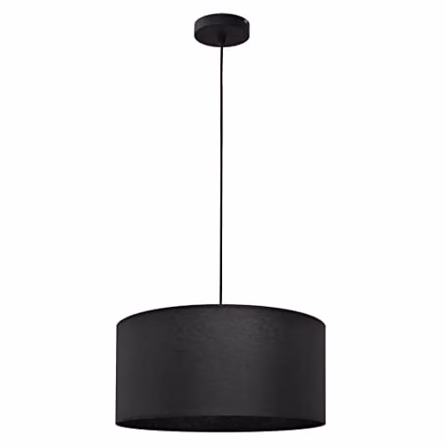 Netlighting Helam Alba Cylindrical Pendant Ceiling Light Black Diameter: 40 cm