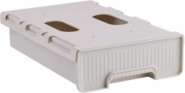 Living and Home Under Desk Hidden Drawer Pull-out Storage Organiser in White