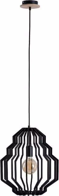Keter Lighting Rufo Modern Metal Pendant Ceiling Light, Black, Diameter: 35.5 cm, 1x E27