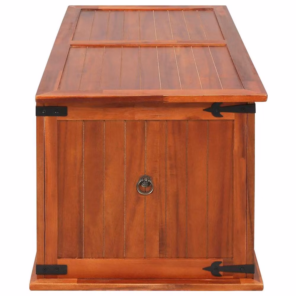 Berkfield Home Rustic Brown Solid Acacia Wood Storage Chest W/D/H: 79 x 34 x 32 cm – 3