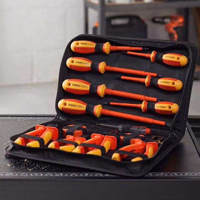 VonHaus 15 Piece VDE Screwdrivers and Pliers Set, Orange