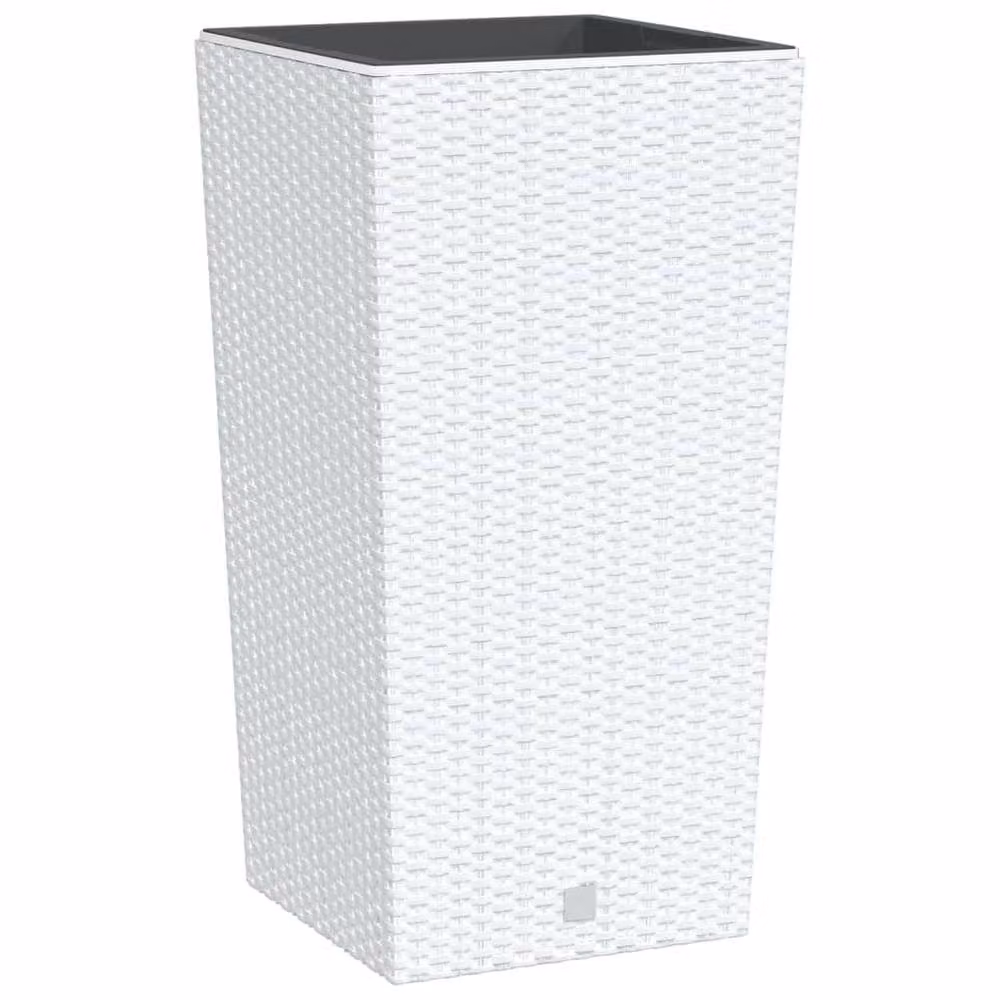 Berkfield Home White Rattan Planter with Removable Inner Tub, 21/49 L – 2