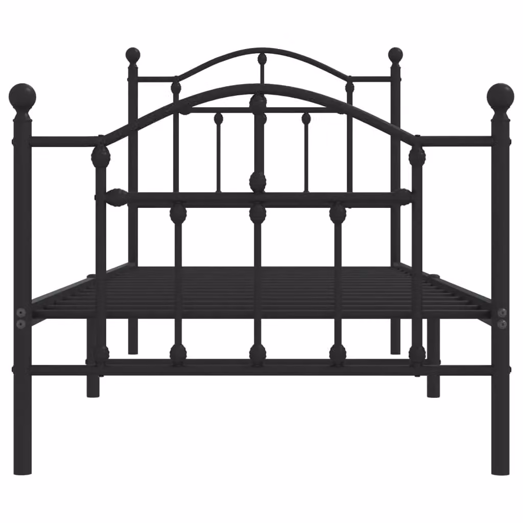 Berkfield Home Metal Bed Frame with Headboard and Footboard, Black, W/D/H: 90 x 200 cm – 3
