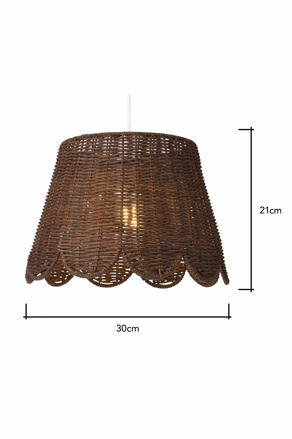 BHS Lighting Kuta Easy Fit Rattan Cone Light Shade in Dark Brown – 3