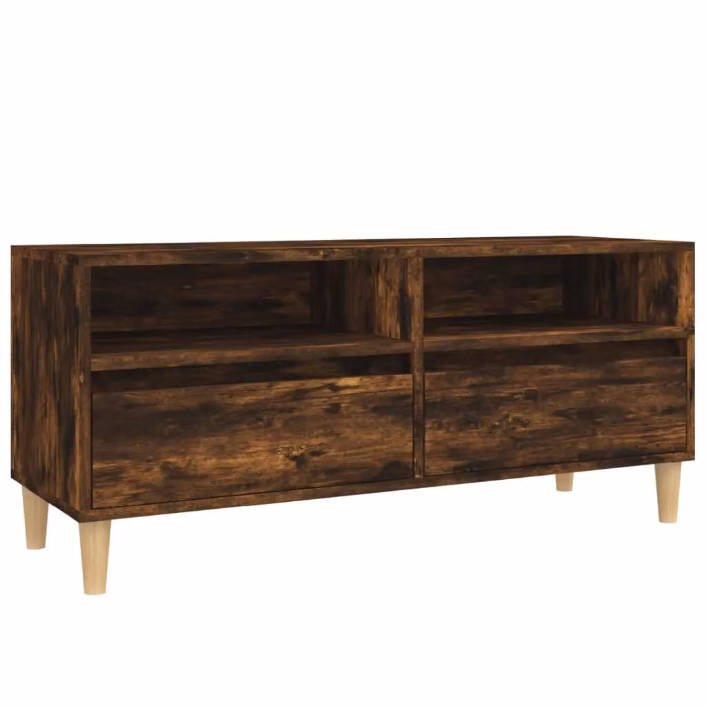 Berkfield Home Smoked Oak TV Cabinet in Brown, W/D/H: 100 x 44.5 x 44.5 cm – 2