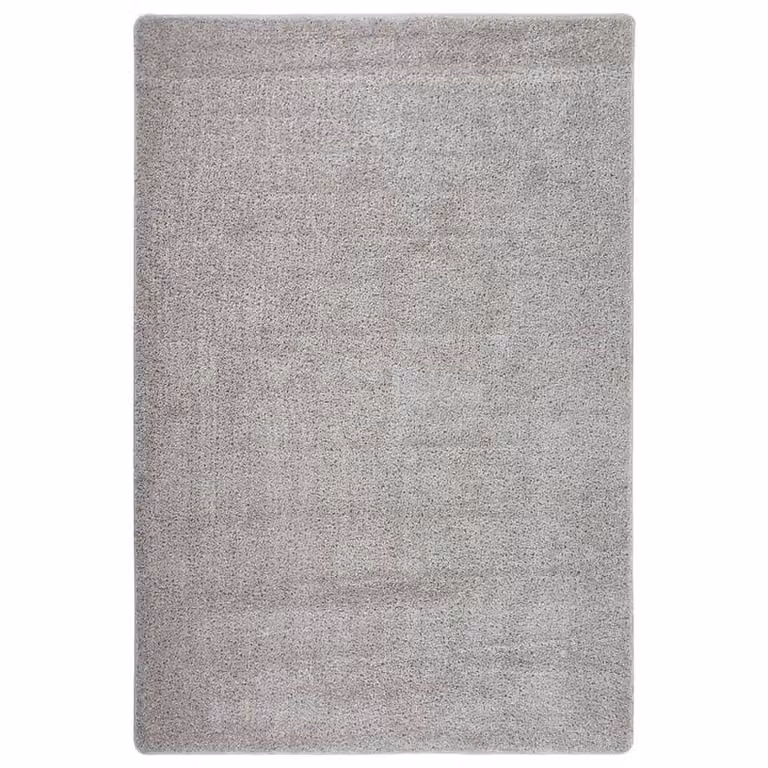 Berkfield Home Shaggy Round Rug in Light Grey, Diameter: 100 cm