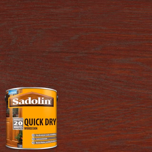 Sadolin QD Water-Based Weatherproof Woodstain, Mahogany Brown, 1 l