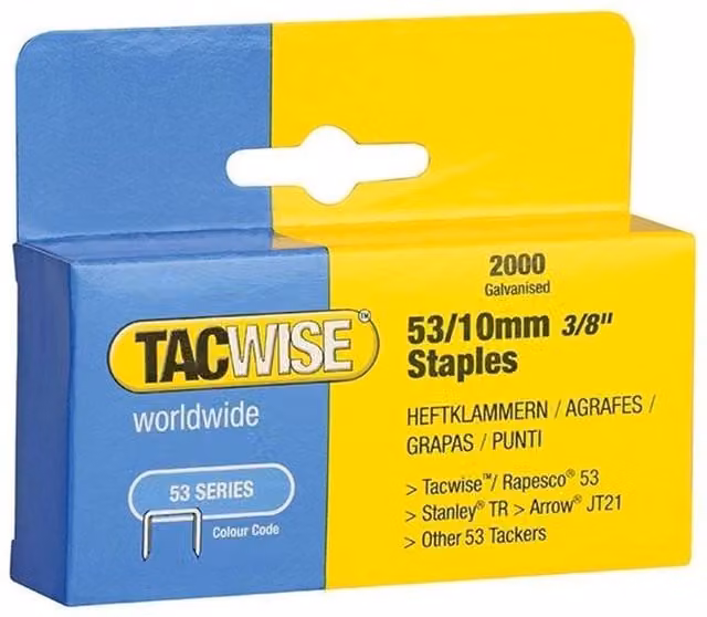 Tacwise 53 Light-duty Galvanised Fine Wire Staples (Type Jt21 A) – 1
