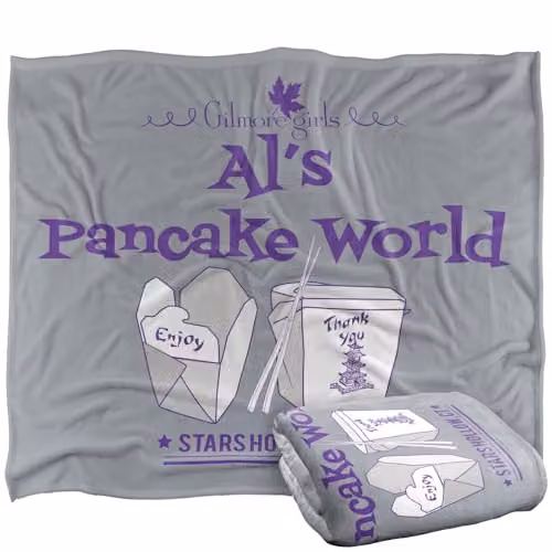 Warner Bros. Gilmore Girls Al's Pancake World Super Soft Silky Touch Fleece Throw Blanket, Multicolour, W: 152 cm, D: 127 cm
