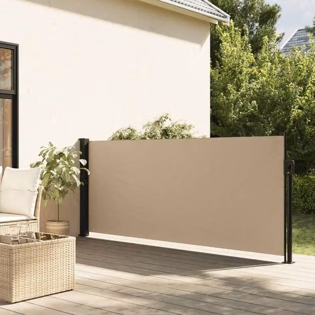 Berkfield Home Retractable Side Awning in Beige, W/D/H: 100 x 500 cm