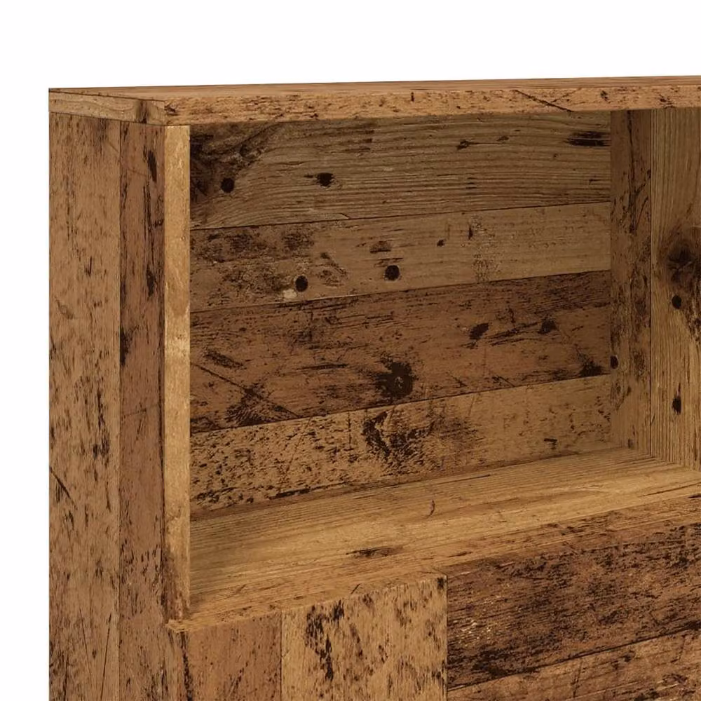 Berkfield Home Headboard Cabinet in Brown Old Wood, W: 140 cm, D: 19 cm, H: 103.5 cm – 5