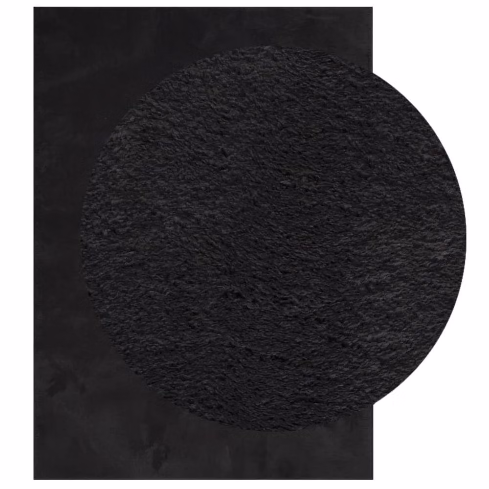 Berkfield Home HUARTE Short Pile Washable Black Rug, W/D/H: 140 x 200 cm – 2