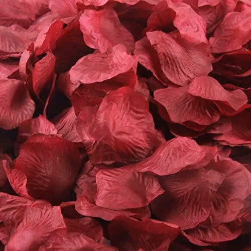 Shatchi Red Silk Rose Petal Confetti for Wedding, Anniversary and Mother's Day Table Decorations, 1200 Pieces – 3