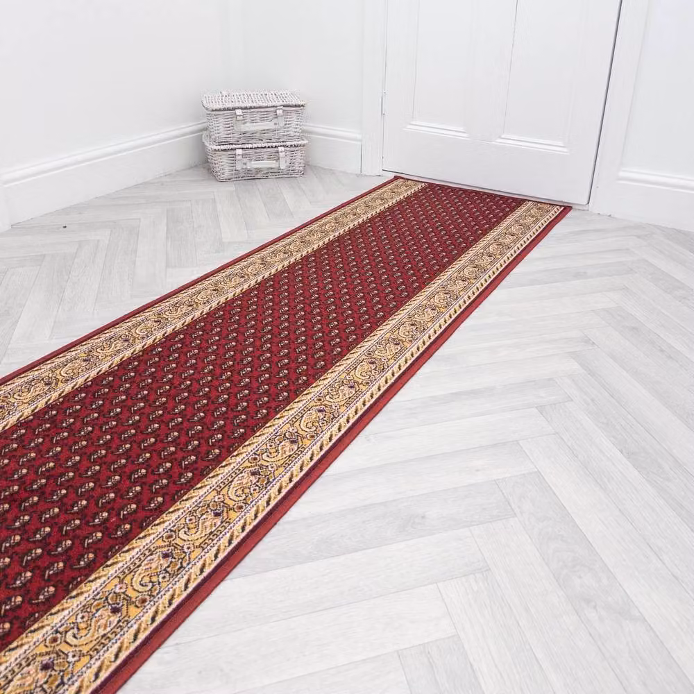 runrug Acni Hallway Runner Rug, Red, W: 100 cm, L: 390 cm – 4