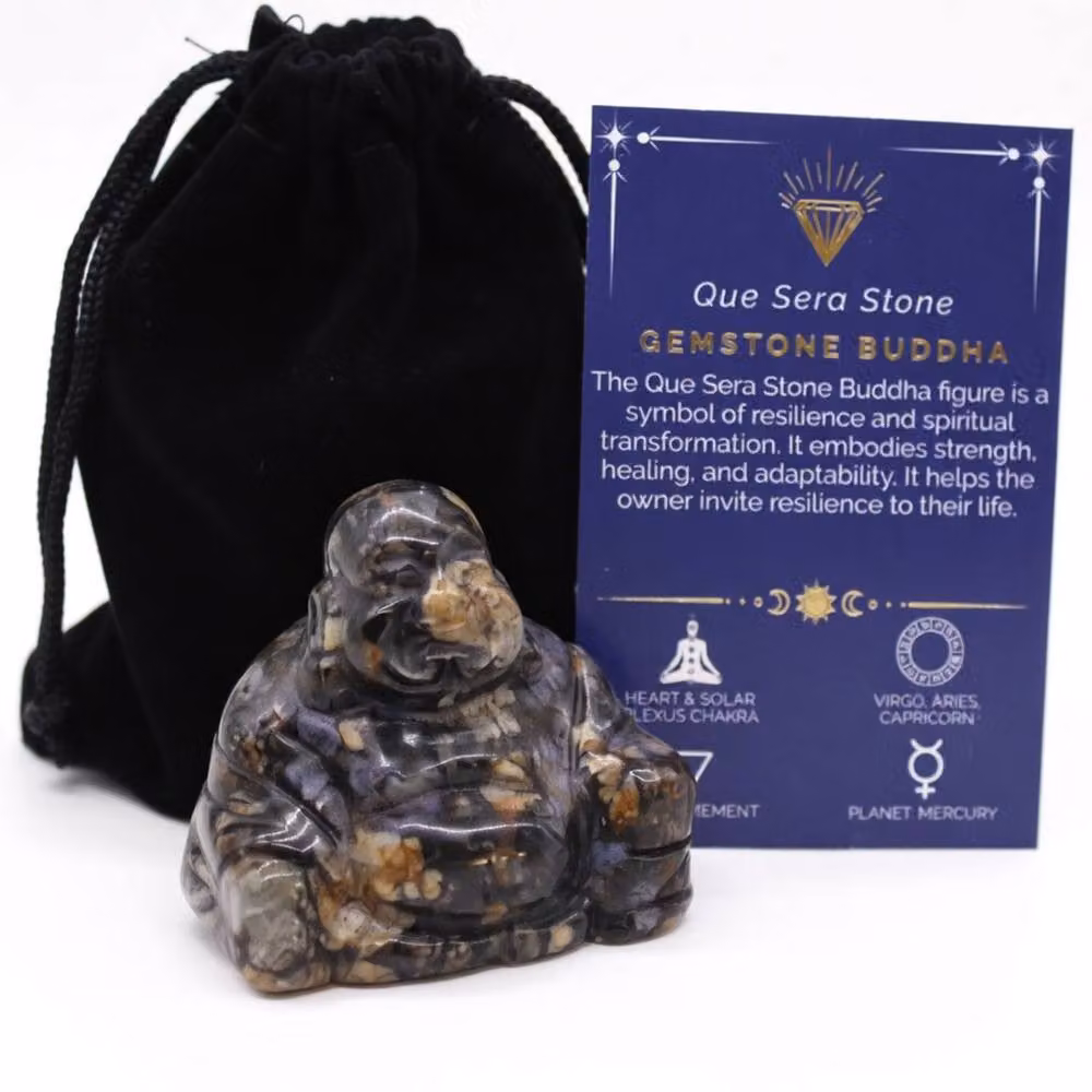 KDMD Que Sera Small Black Stone Buddha Hand-Carved Tabletop Meditation Piece – 3