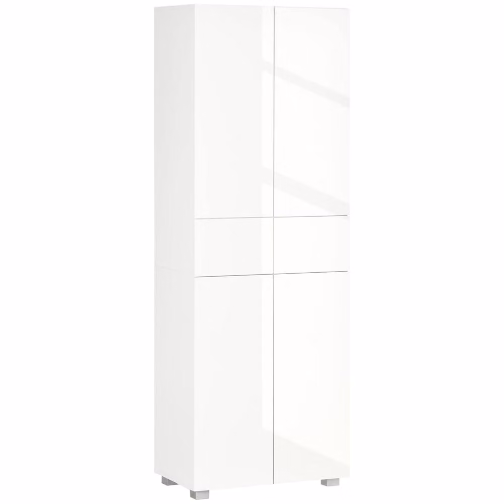 Wyld Haus Luvami High Gloss White 4 Door Kitchen Cupboard with 2 Drawers and 3 Shelves, H: 170 cm, W: 60 cm, D: 35 cm – 2