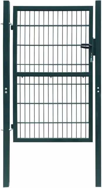 Berkfield Home Single 2D Steel Fence Swing Gate, Green, W: 106 cm, H: 170 cm