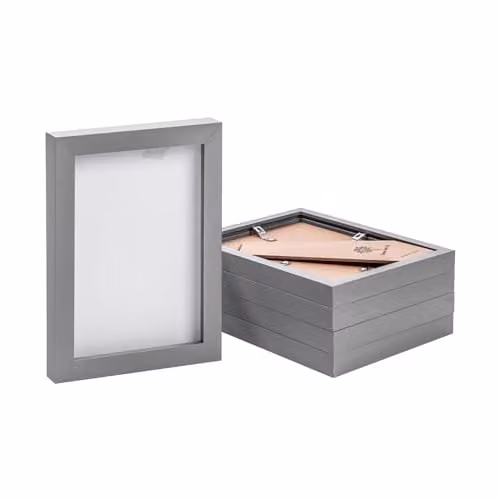 Nicola Spring Pack of 5 Rectangular Single Photo Frames in Grey, Fits 13 x 18 cm