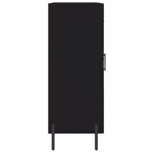 vidaXL Modern Black Sideboard with Glass and Metal Details, W/D/H: 69.5 x 34 x 90 cm – 7