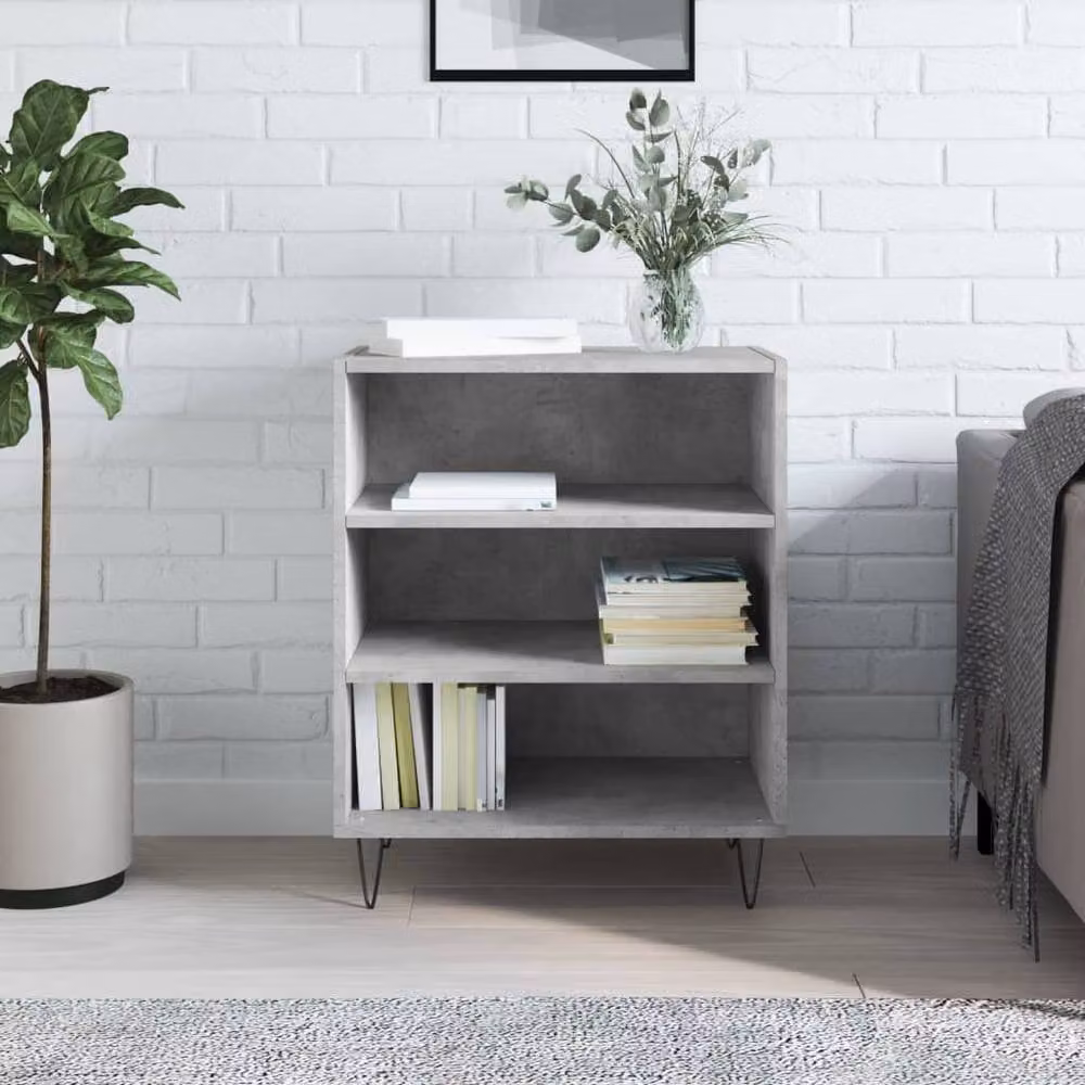 Berkfield Home Industrial Sideboard in Concrete Grey, W/D/H: 57 x 35 x 70 cm – 2
