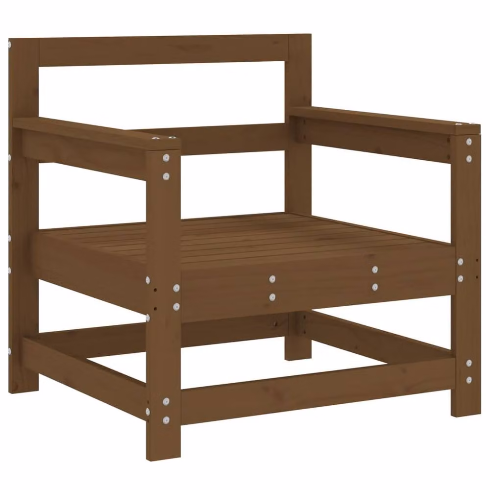 Berkfield Home Set of 2 Rustic Honey Brown Solid Pine Wood Garden Chairs – 2