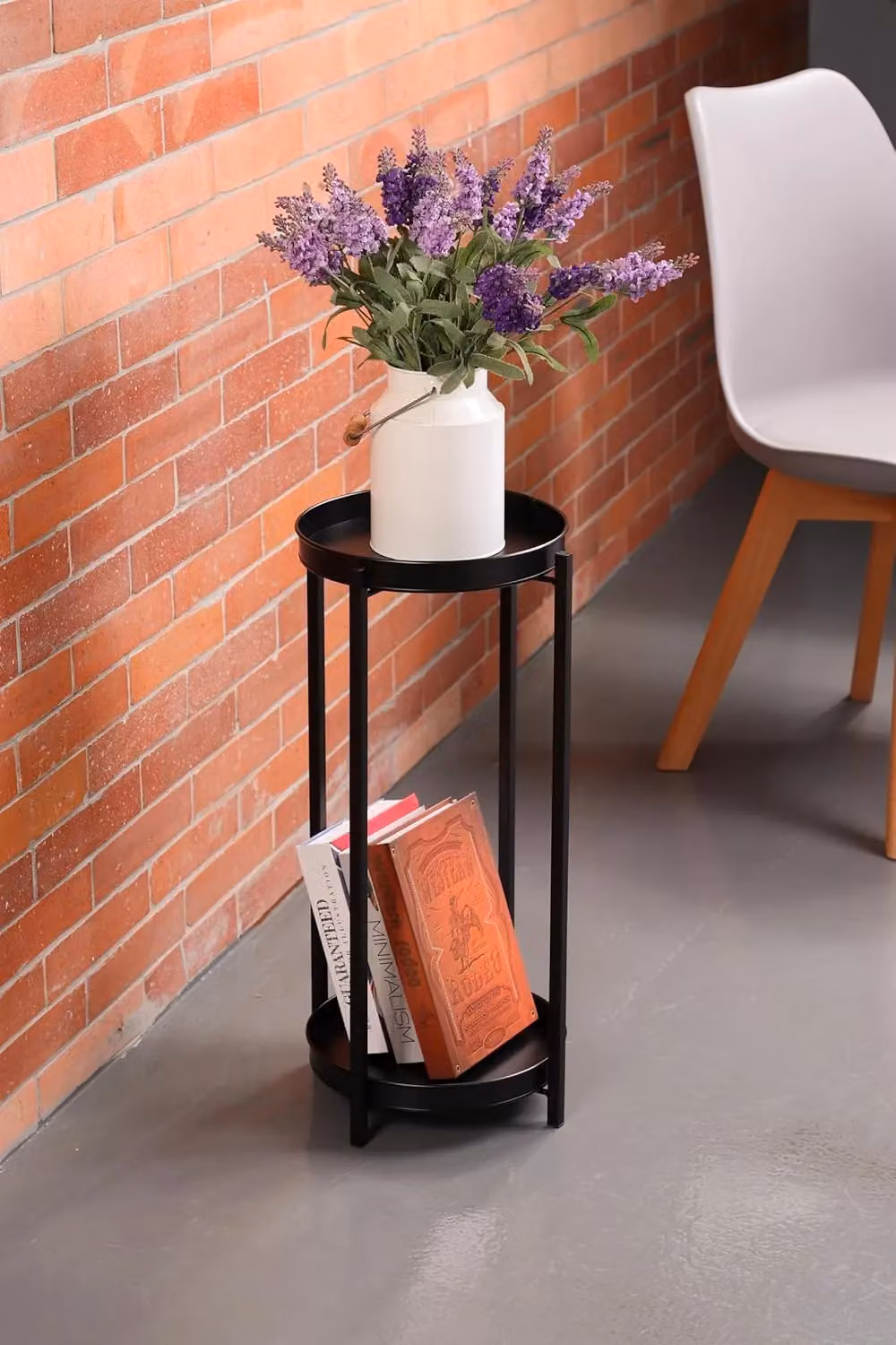 Simpa 2 Tier Metal Flower Plant Pot Holder Stands in Matt Black and Copper – 3