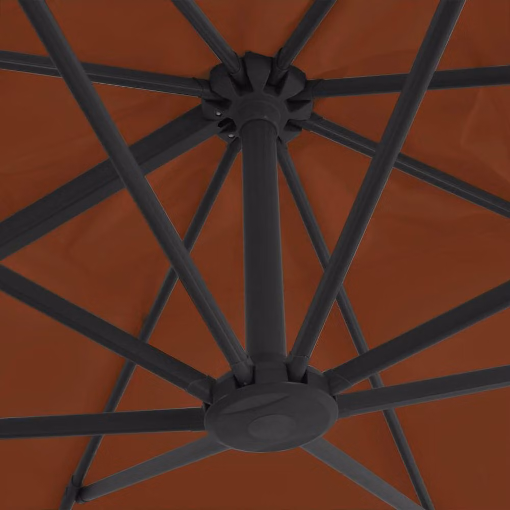 Berkfield Home Cantilever Umbrella with Aluminium Pole in Terracotta Brown, W: 400 cm, D: 300 cm – 2