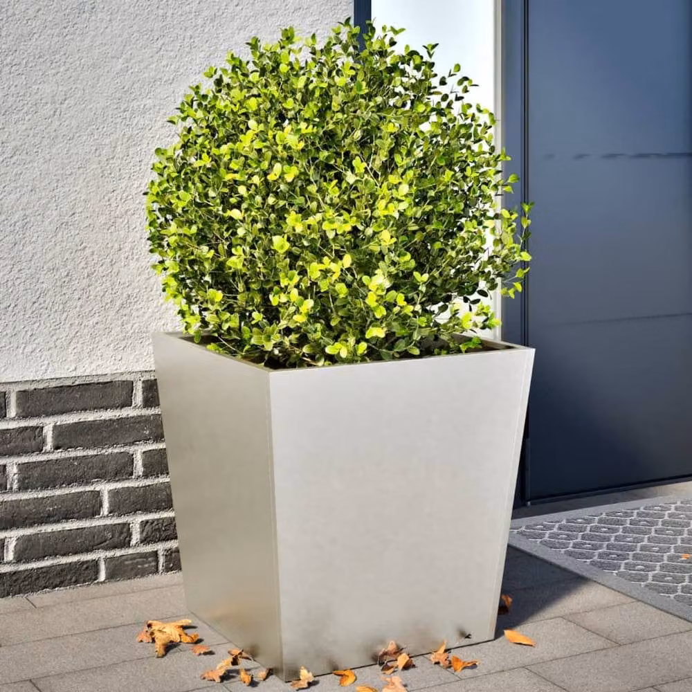 Berkfield Home Garden Stainless Steel Planter Tubs, Silver, 2 Pack, W/D/H: 50 x 50 x 50 cm – 1